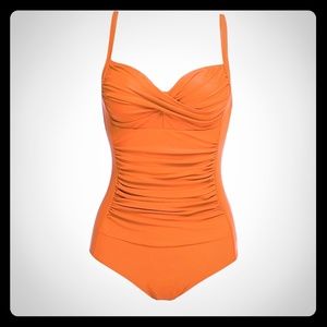 Womens retro orange swimsuit Size L/14